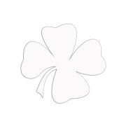 Biała naklejka na auto czterolistna koniczynka na szczęście