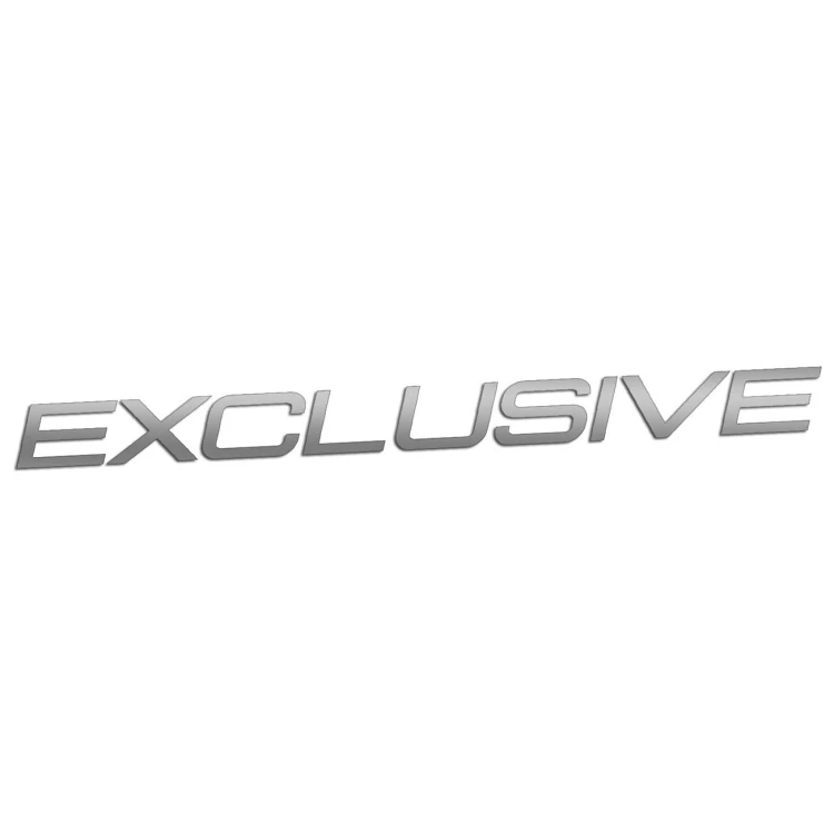 Srebrna naklejka na auto napis Exclusive tuning wlepka
