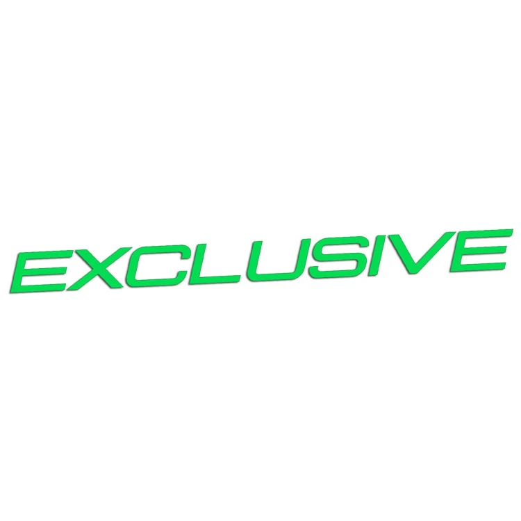Zielona neonowa naklejka na auto napis Exclusive tuning wlepka