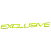 Żółta neonowa naklejka na auto napis Exclusive tuning wlepka