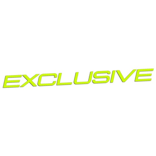Żółta neonowa naklejka na auto napis Exclusive tuning wlepka