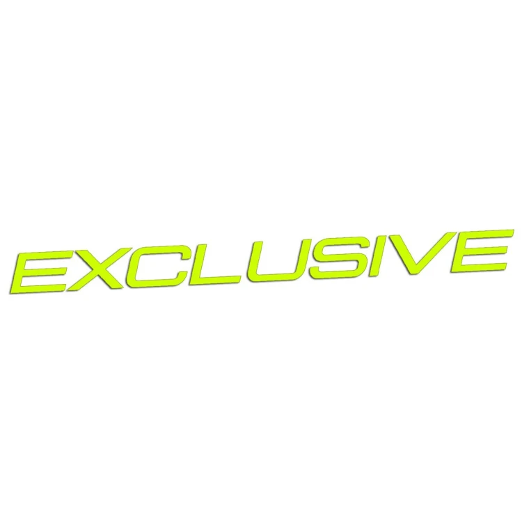 Żółta neonowa naklejka na auto napis Exclusive tuning wlepka