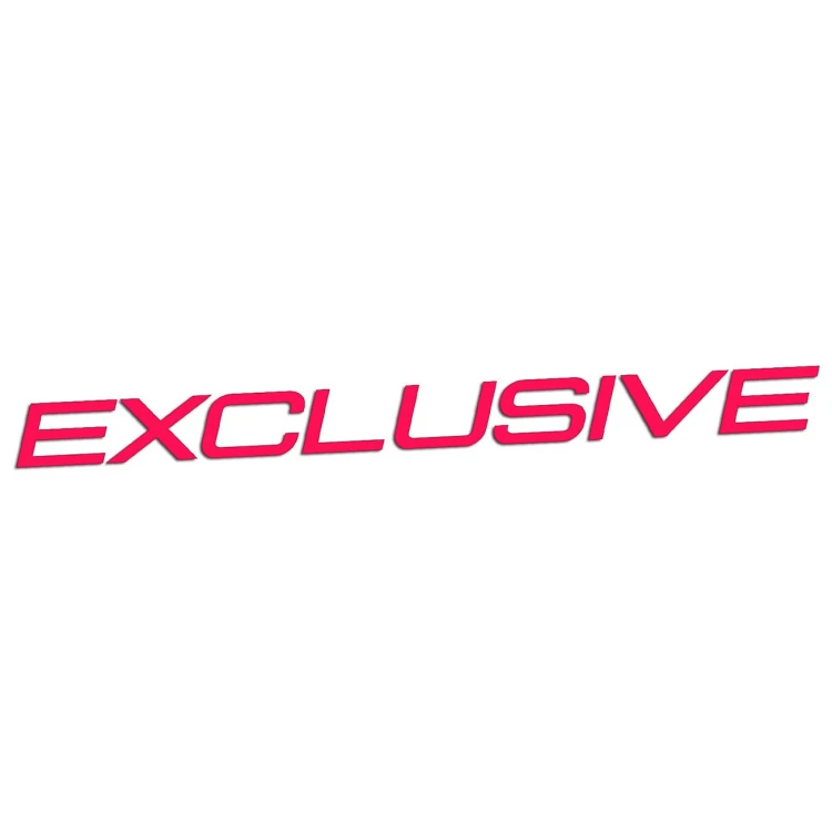 Różowa neonowa naklejka na auto napis Exclusive tuning wlepka