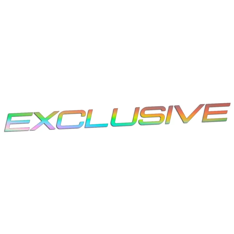 Holograficzna naklejka na auto napis Exclusive tuning wlepka