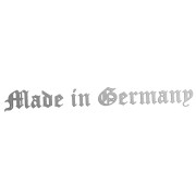 Srebrna naklejka na auto Made in Germany czcionka gotycka wlepka
