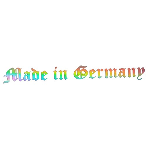 Holograficzna naklejka na auto Made in Germany czcionka gotycka wlepka