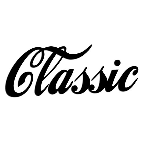 Czarna naklejka na auto napis Classic pisana czcionka wlepka