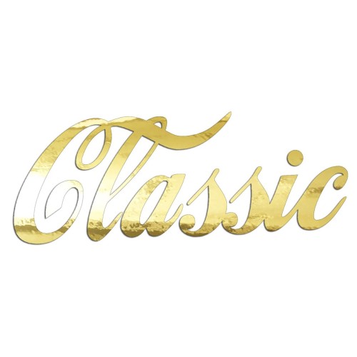 Naklejka na auto napis Classic pisana czcionka wlepka złoty chrom