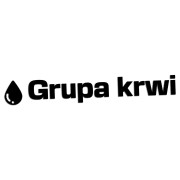 Czarna naklejka na auto napis Grupa krwi z kroplą wlepka