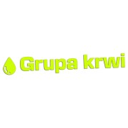 Żółta neonowa naklejka na auto napis Grupa krwi z kroplą wlepka