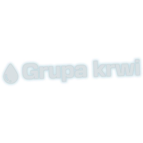 Odblaskowa naklejka na auto napis Grupa krwi z kroplą wlepka