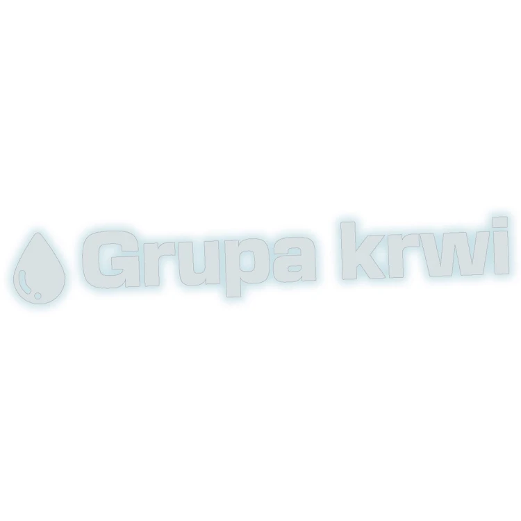 Odblaskowa naklejka na auto napis Grupa krwi z kroplą wlepka