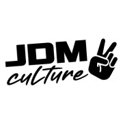 Czarna naklejka na auto JDM Culture napis z gestem V wlepka