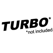 Czarna naklejka na auto Turbo not included napis żart tuning gruz