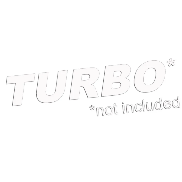 Biała naklejka na auto Turbo not included napis żart tuning gruz
