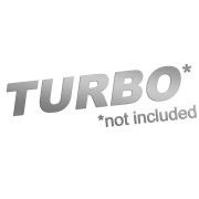 Srebrna naklejka na auto Turbo not included napis żart tuning gruz