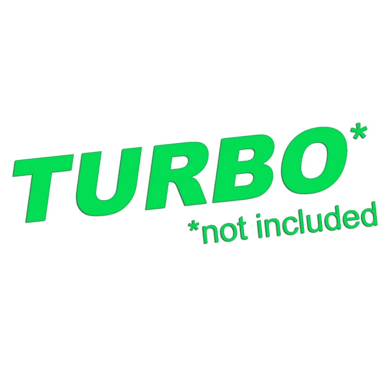 Zielona neonowa naklejka na auto Turbo not included napis żart tuning gruz