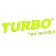 Żółta neonowa naklejka na auto Turbo not included napis żart tuning gruz