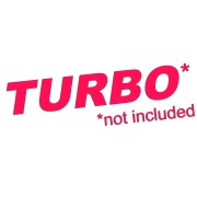 Różowa neonowa naklejka na auto Turbo not included napis żart tuning gruz