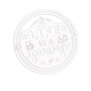 Biała naklejka na auto Life is a journey góry podróże wlepka