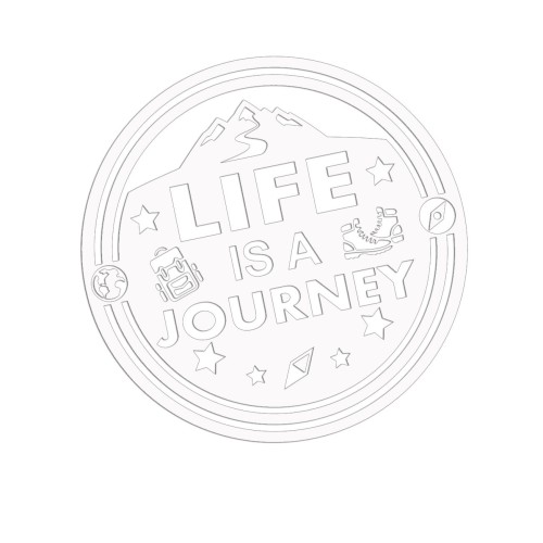 Biała naklejka na auto Life is a journey góry podróże wlepka