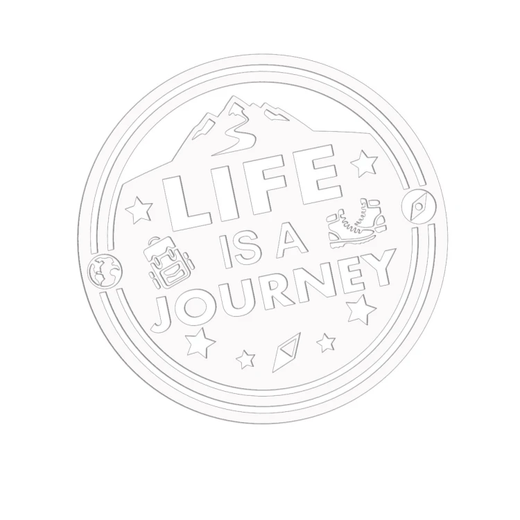 Biała naklejka na auto Life is a journey góry podróże wlepka