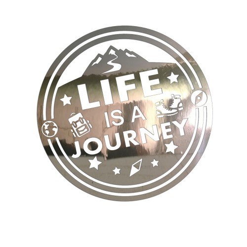Naklejka na auto Life is a journey góry podróże wlepka chrom