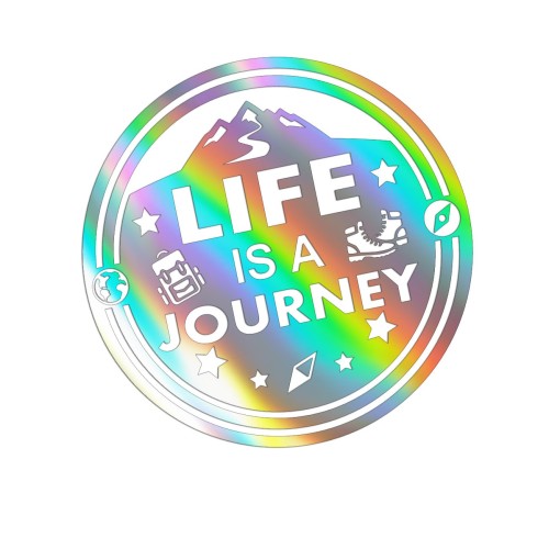 Holograficzna naklejka na auto Life is a journey góry podróże wlepka