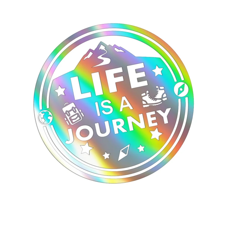 Holograficzna naklejka na auto Life is a journey góry podróże wlepka