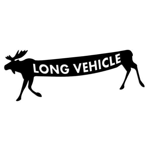 Czarna naklejka na auto Long Vehicle łoś Volvo Saab Scania wlepka