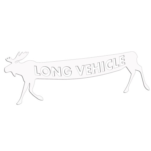 Biała naklejka na auto Long Vehicle łoś Volvo Saab Scania wlepka