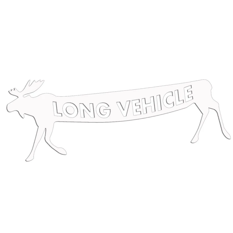 Biała naklejka na auto Long Vehicle łoś Volvo Saab Scania wlepka
