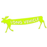 Żółta neonowa naklejka na auto Long Vehicle łoś Volvo Saab Scania wlepka