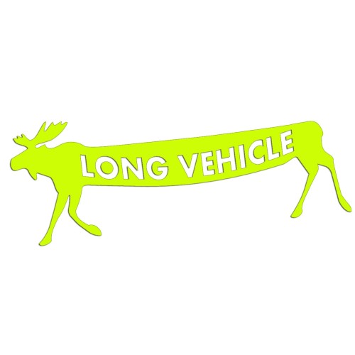 Żółta neonowa naklejka na auto Long Vehicle łoś Volvo Saab Scania wlepka