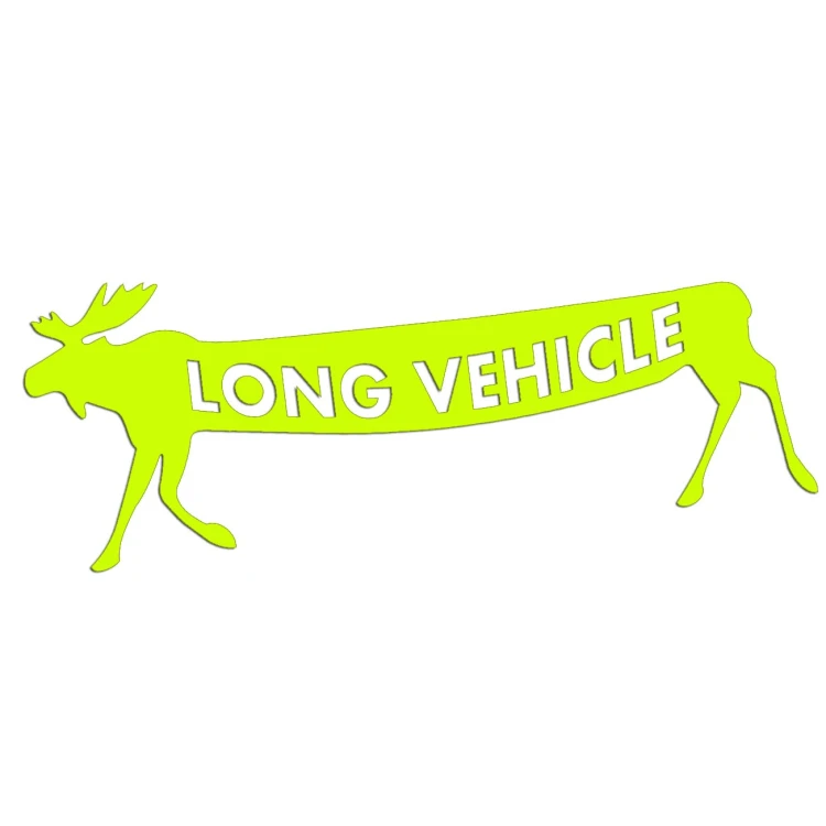 Żółta neonowa naklejka na auto Long Vehicle łoś Volvo Saab Scania wlepka