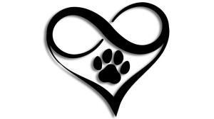 Nieskończoność serce łapka pies kot (infinity)